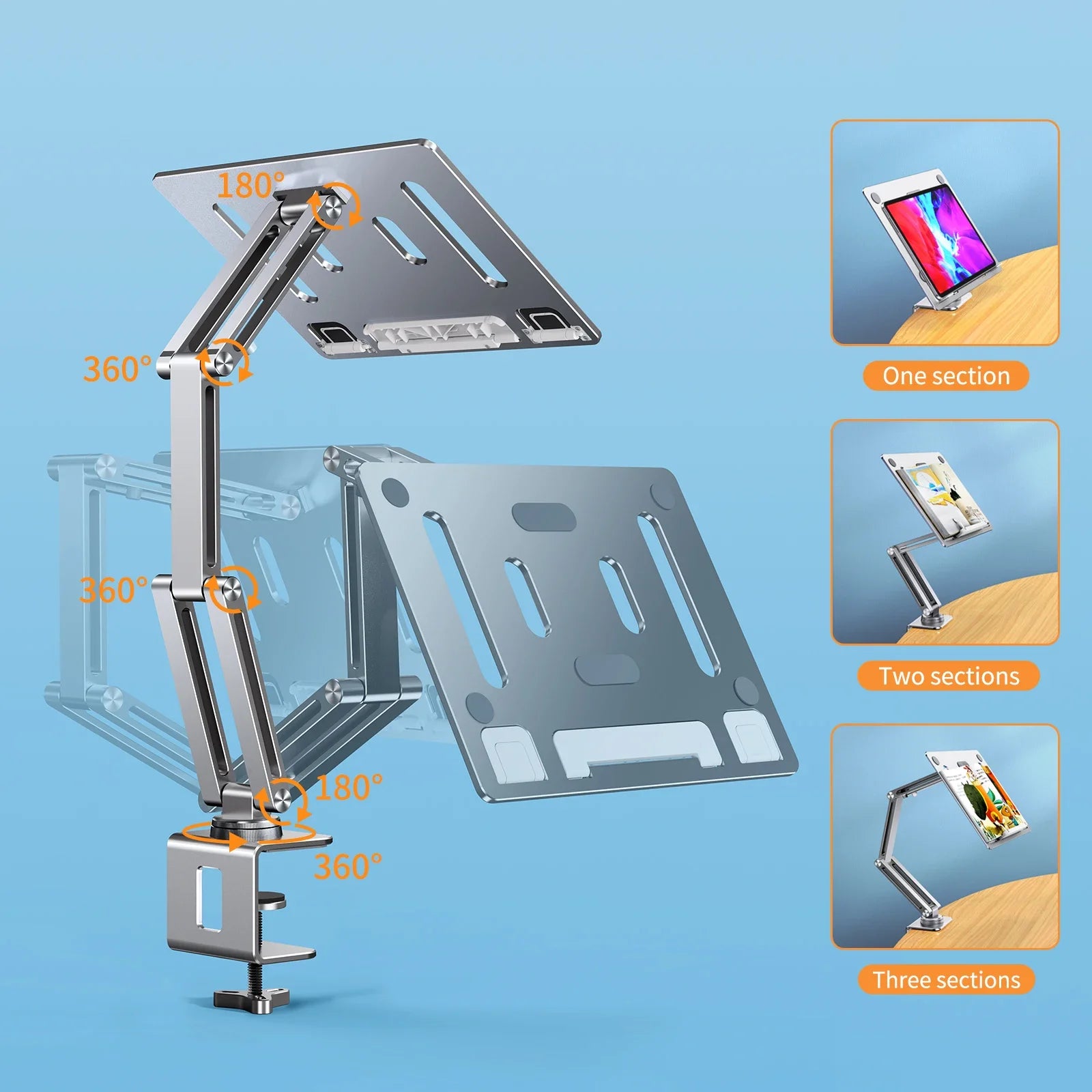 💻🔄 Eary Laptop Arm Mount for Desk – 360° Rotating Adjustable Stand