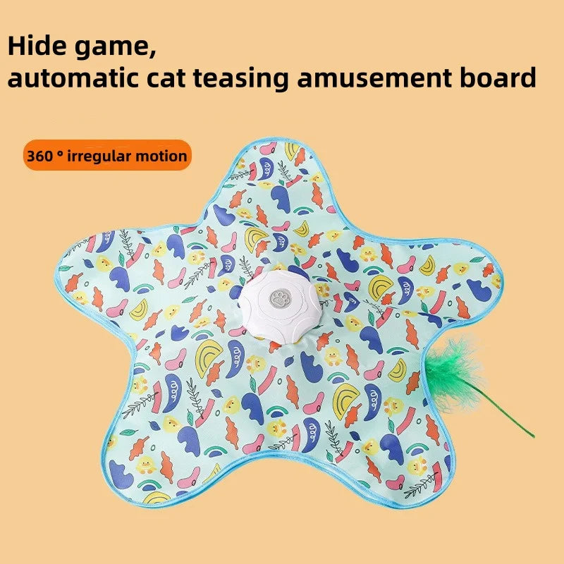 Duck model automatic cat toy with rotating wheel and hiding hood