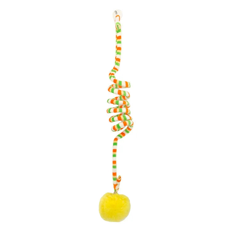 Interactive Hanging Cat Teaser Toy with Bell – Stretchable Spring Wand