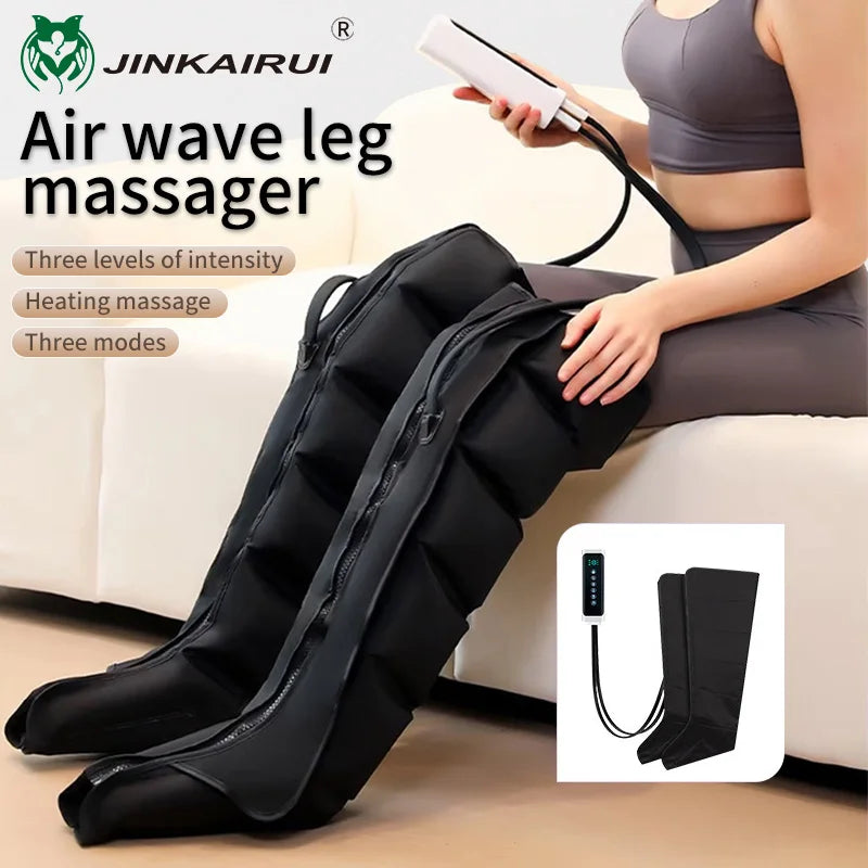 Air Pressure Leg Massager with Foot Boots for Kneading Squeezing and Deep Relaxation with Remote Control