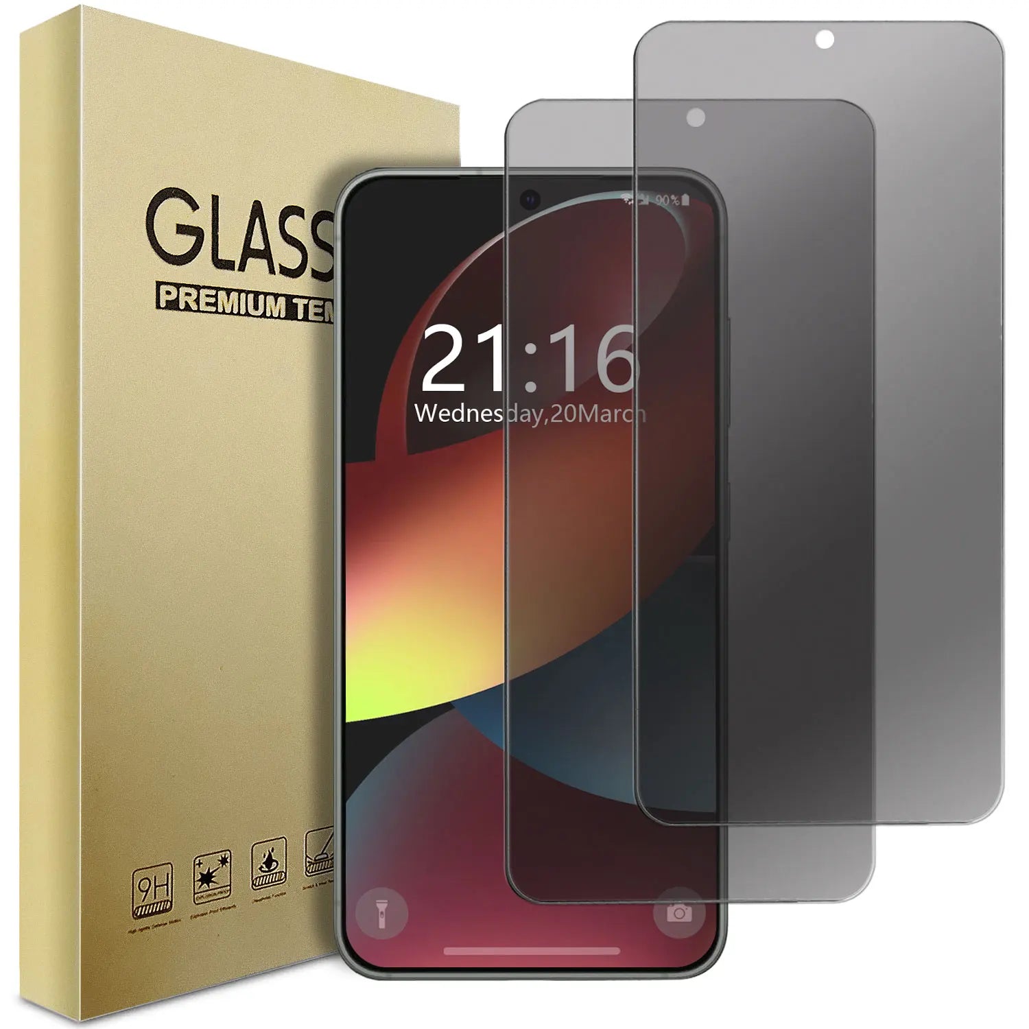 2-Pack Privacy Tempered Glass Screen Protector for Samsung Galaxy S22 Series