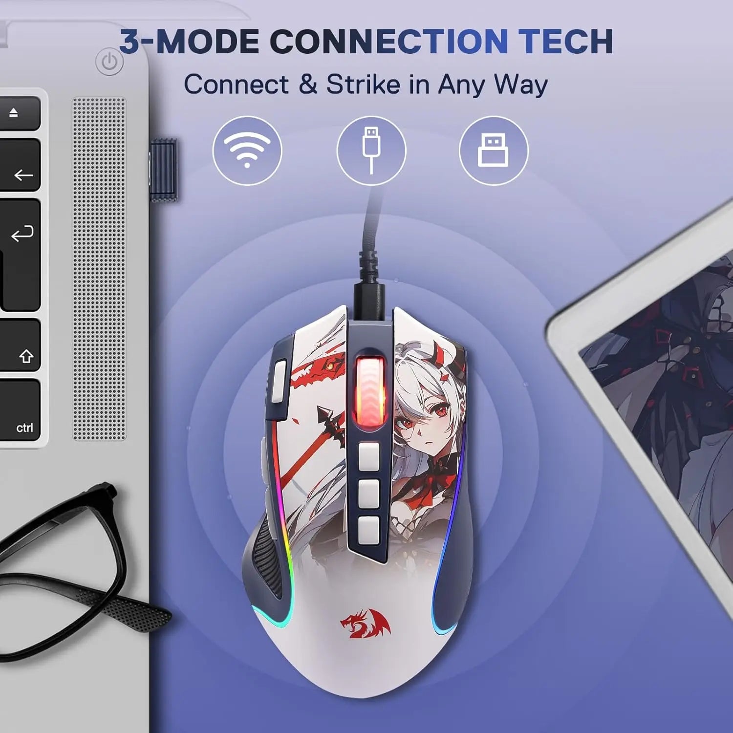 🔥🖱️ Redragon M612AK PRO RGB Gaming Mouse – 8000 DPI Dual Mode