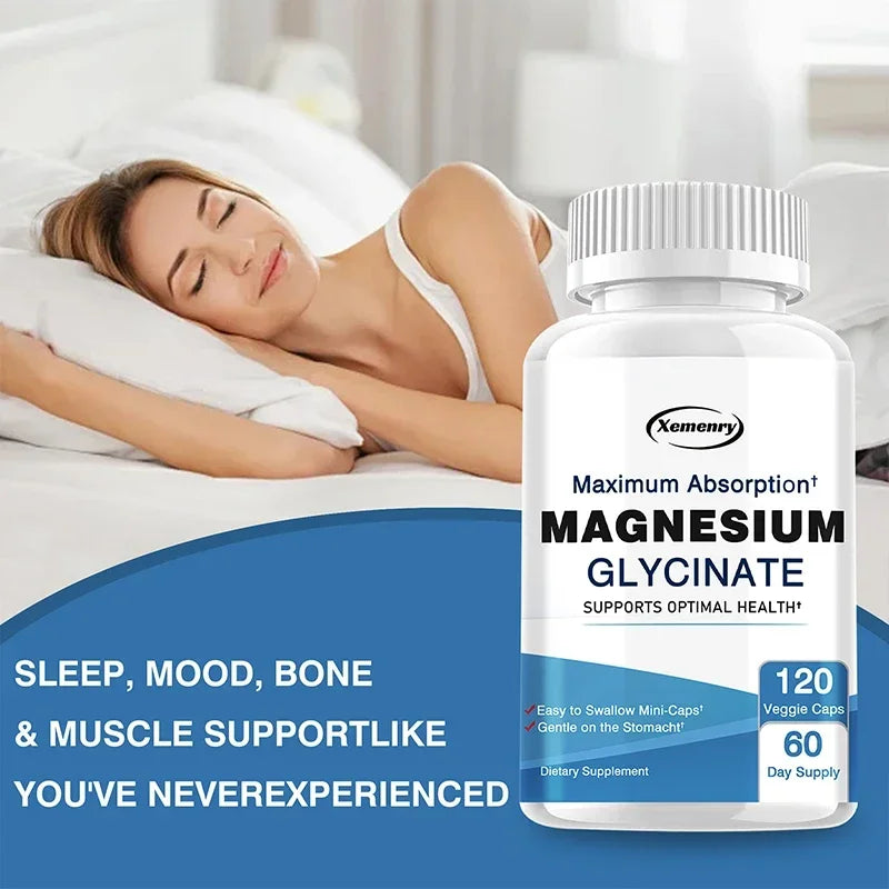 Magnesium Glycinate - Improve Cardiovascular Health, Reduce Stress, and Promote Healthy Sleep, Muscle Growth
