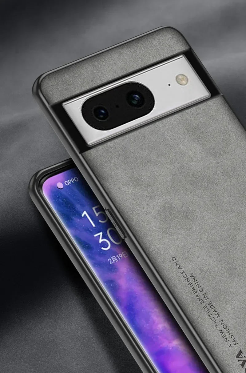 Sheepskin Leather Silicone Bumper Case for Google Pixel Series