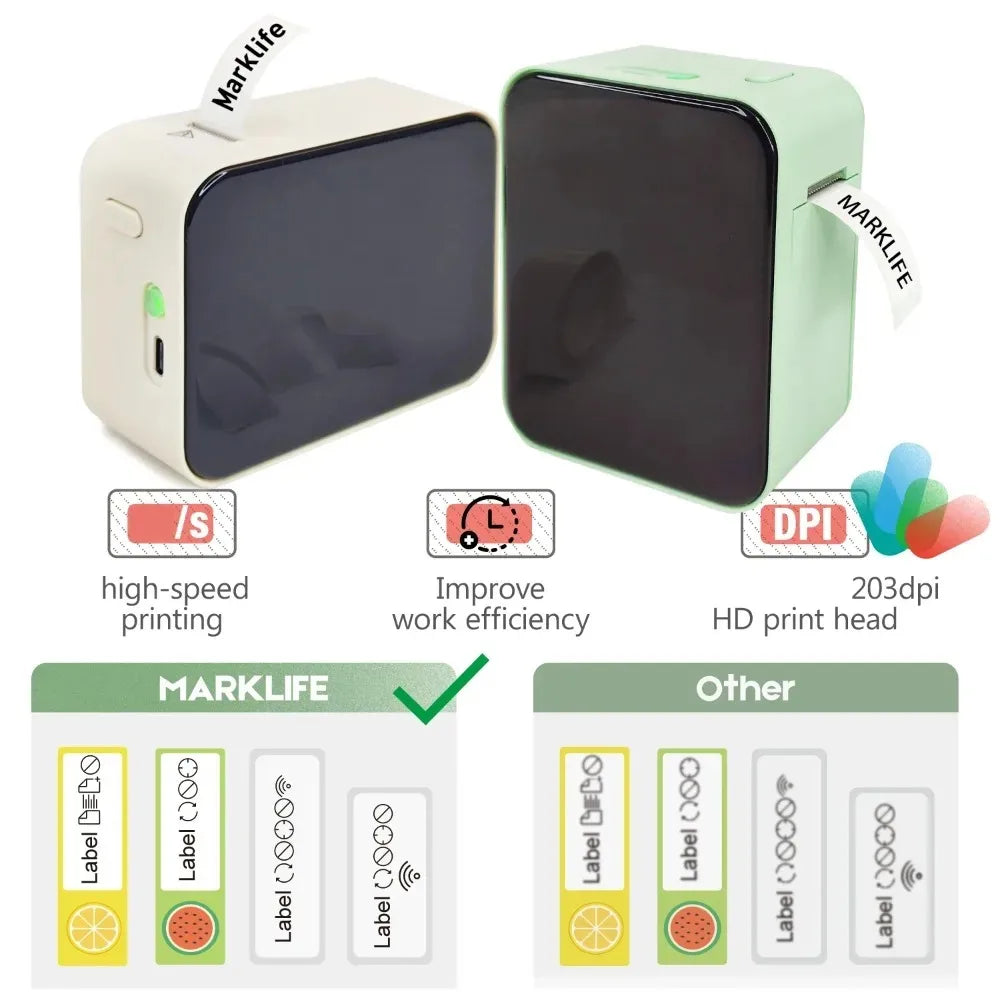 🏷️📱 MarkLife P15 Mini Portable Thermal Label Printer – Wireless Bluetooth