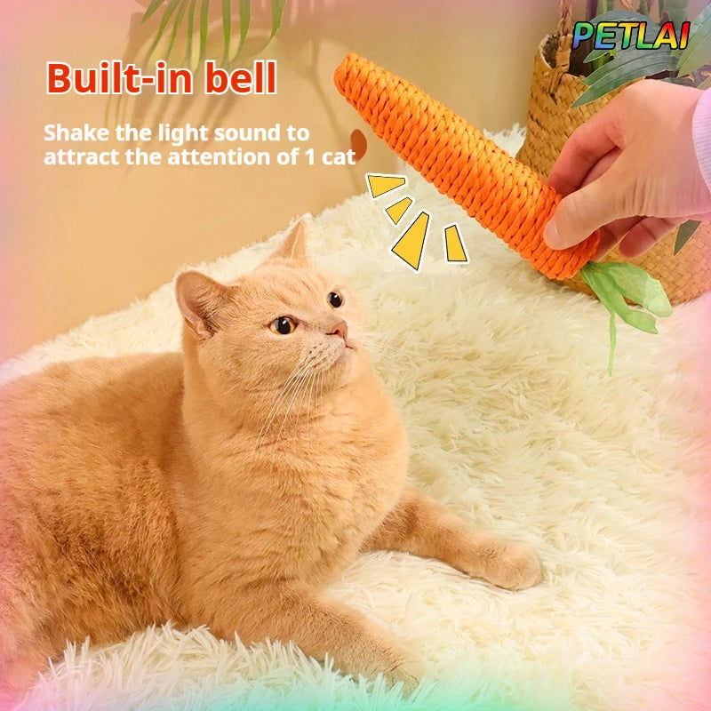 🥕🐱 Cat Carrot Chew Toy – Hemp Rope Teeth Grinding Interactive Toy