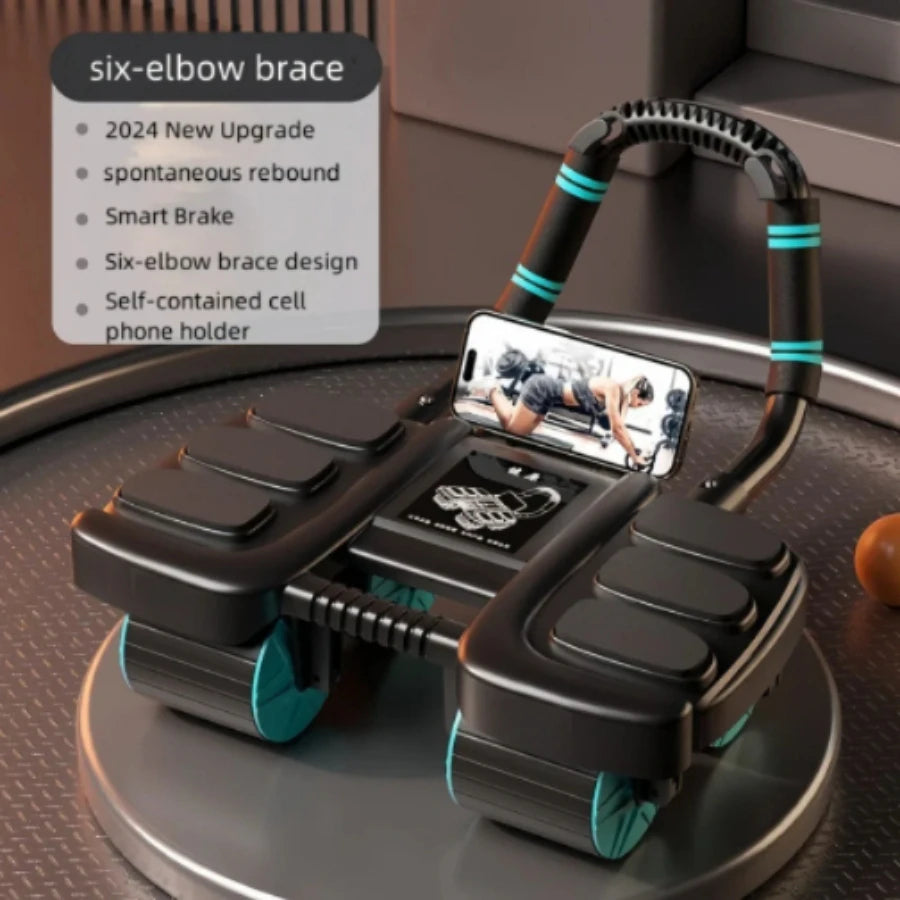 Abdominal Wheel Exerciser with 6-Wheel Support