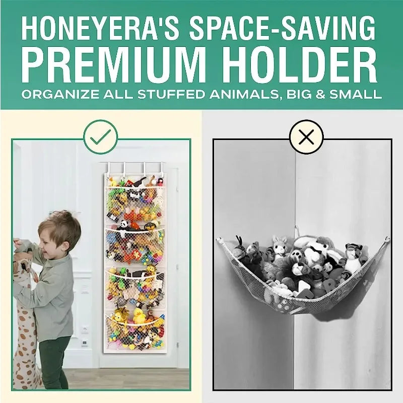 🧸✨ Over-Door Hanging Storage Bag for Stuffed Animals & Baby Toys | Hammock Toy Organizer Net 🪢 | Space-Saving Nursery & Kids Room Storage