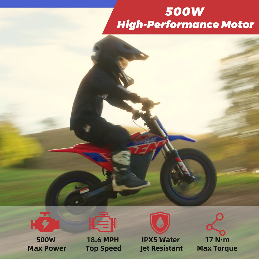 ⚡🏍️ RFN Warrior Kids Electric Dirt Bike – 36V 500W Off-Road Motorcycle | 3-Speed Ride for Ages 4–8