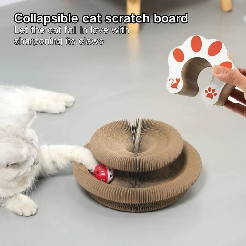 Magic Organ Interactive Cat Toy Scratcher Board Pet Toy Foldable Eco-Friendly Cardboard Flexible Changeable Accordion Shape Toy