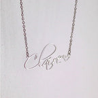 💖✨ Fashion Cursive Name Necklace with Heart 💕 | Exquisite Stainless Steel Letter Pendant Choker 💎 | Personalized Charm Jewelry Christmas Gift 🎄