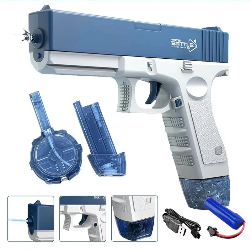 🔫💦 Electric Water Gun Toy | Portable Automatic Burst Blaster ⚡ | Kids Outdoor Summer Fun 🌞🏖️ Water Toys
