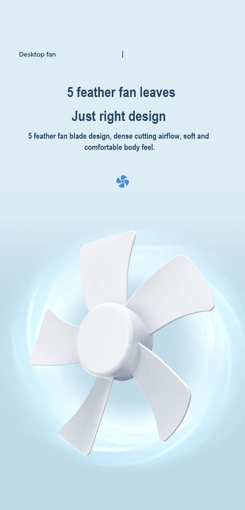 🌬️🔋 7200mAh Rechargeable Desktop Fan – High Wind Portable Table Fan
