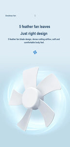 🌬️🔋 7200mAh Rechargeable Desktop Fan – High Wind Portable Table Fan