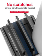 💻📚 Dual-Slot Vertical Laptop Stand – Adjustable Desktop Dock