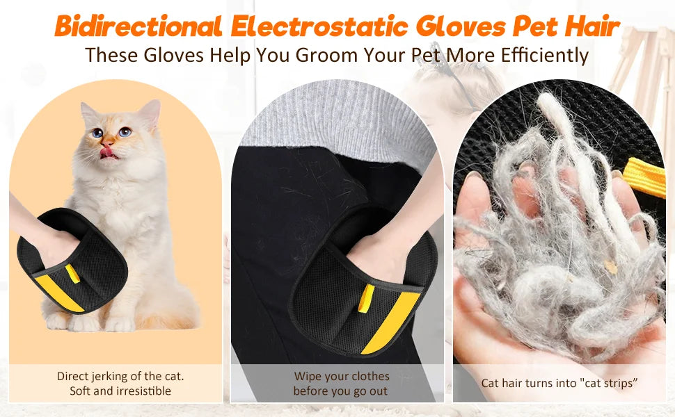 🐾🧤 Pet Hair Remover Glove – Double-Sided Deshedding Brush