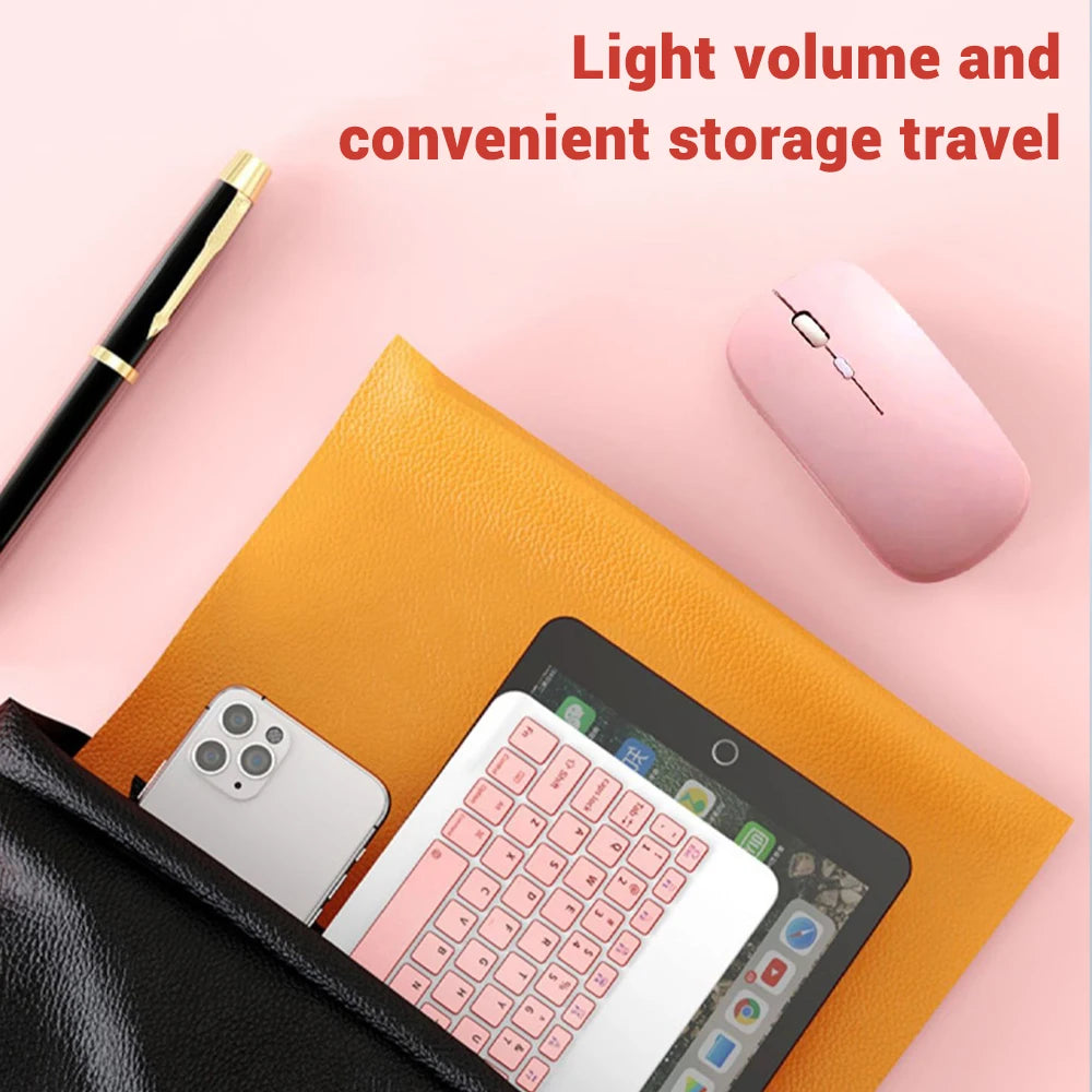 ⌨️🖱️ Mini Wireless Bluetooth Keyboard & Mouse Set – Portable for iPad & Android