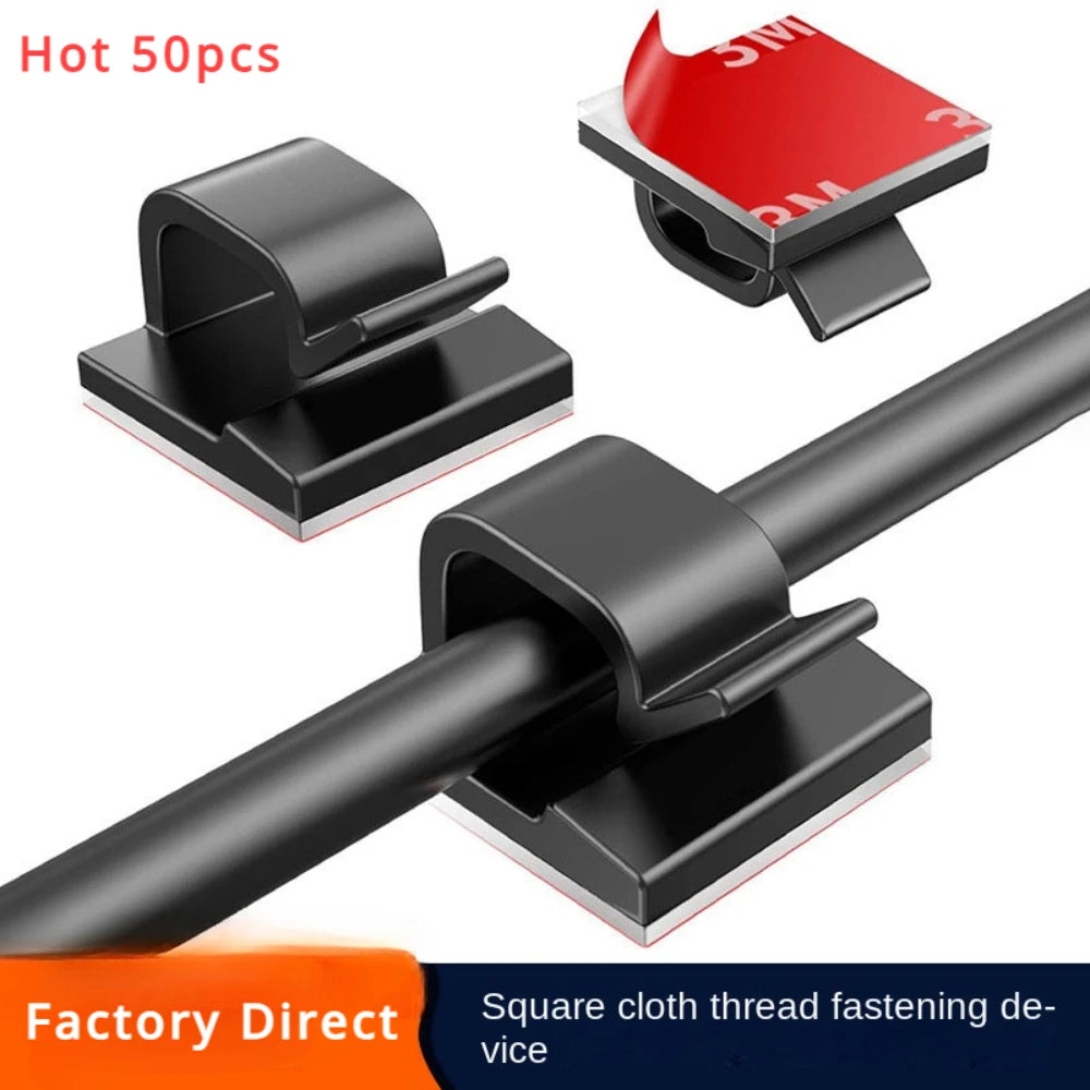 🔌📎 10/50PCS Cable Management Clips – Wire Organizer & Cord Holder