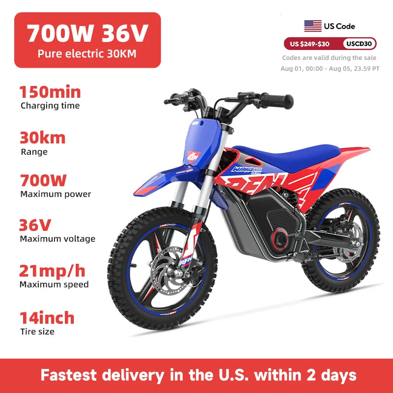 ⚡🏍️ RFN Warrior Kids Electric Dirt Bike – 36V 500W Off-Road Motorcycle | 3-Speed Ride for Ages 4–8