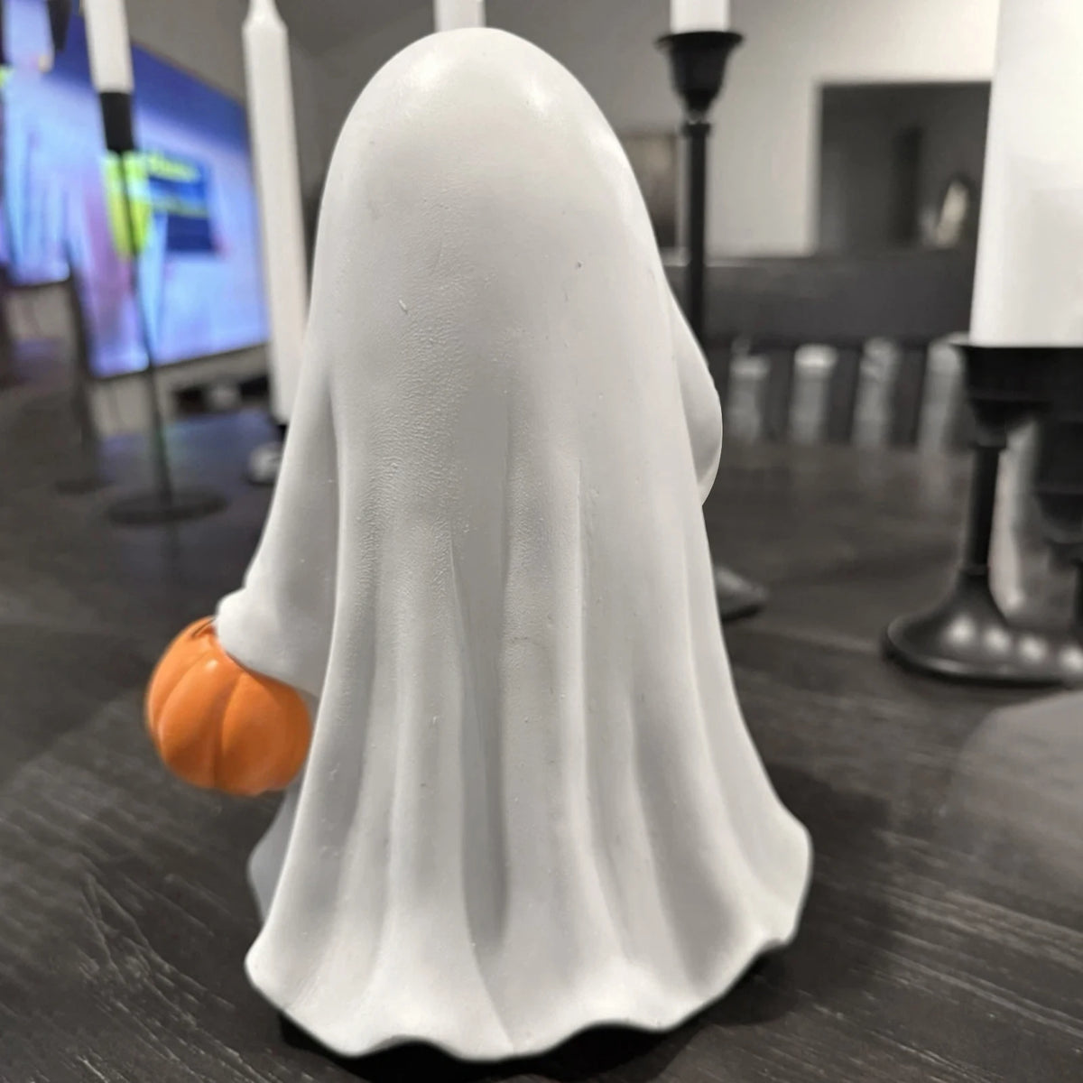 Halloween Ghost Pet Figurine – Funny Resin Spooky Décor