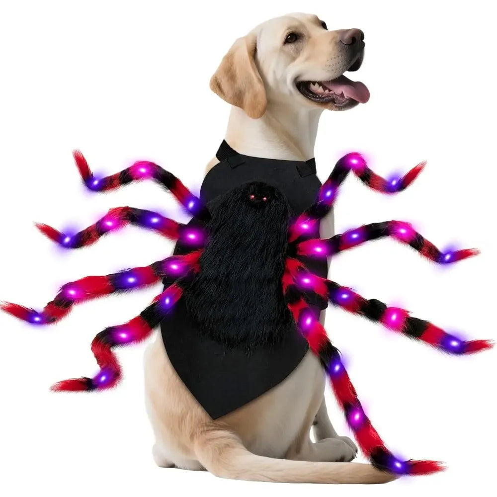 LED Spider Dog Costume – Funny Halloween Outfit for Large Dogs