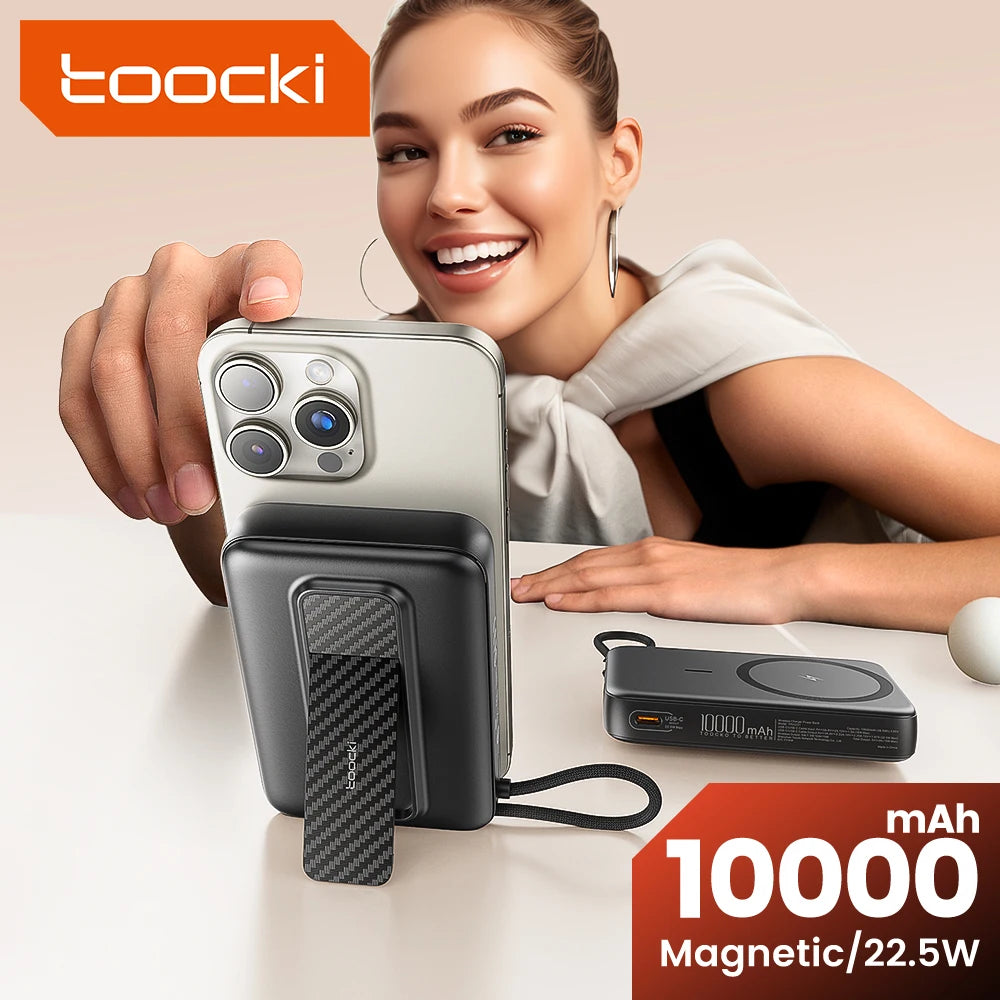 Toocki 10000mAh Magnetic Wireless Power Bank – 15W / 22.5W PD Fast Charge