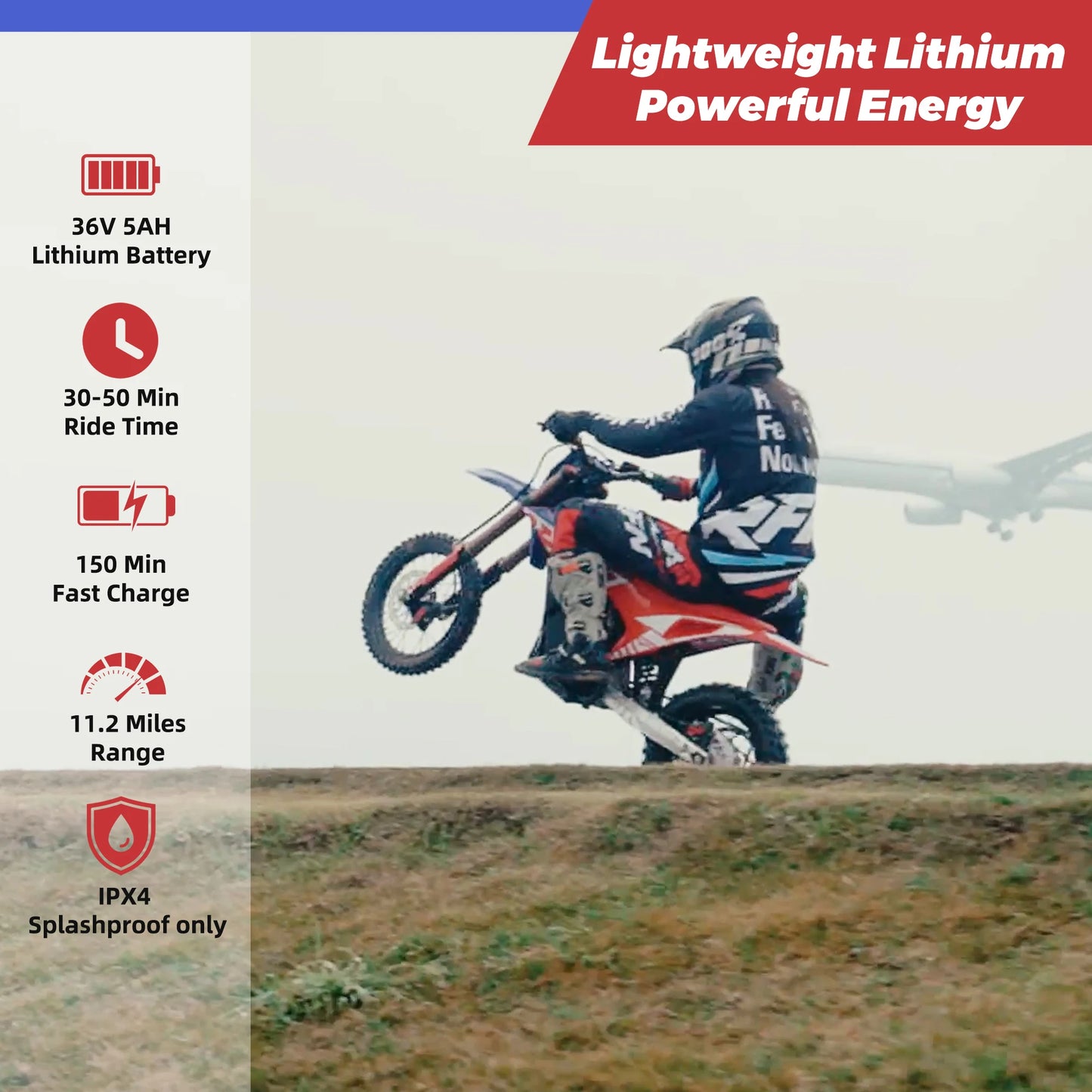 ⚡🏍️ RFN Warrior Kids Electric Dirt Bike – 36V 500W Off-Road Motorcycle | 3-Speed Ride for Ages 4–8