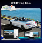 10.26" 4K Dash Cam Mirror with Wireless CarPlay & Android Auto, GPS, Rear Camera, 1600x600 IPS Touchscreen, Voice Control, Parking Monitor