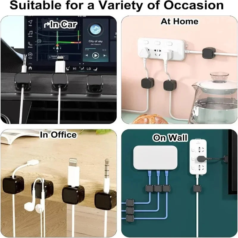 🧲🔌 Magnetic Cable Clips – Smooth Adjustable Cord Holder (4/8/16/36PCS)