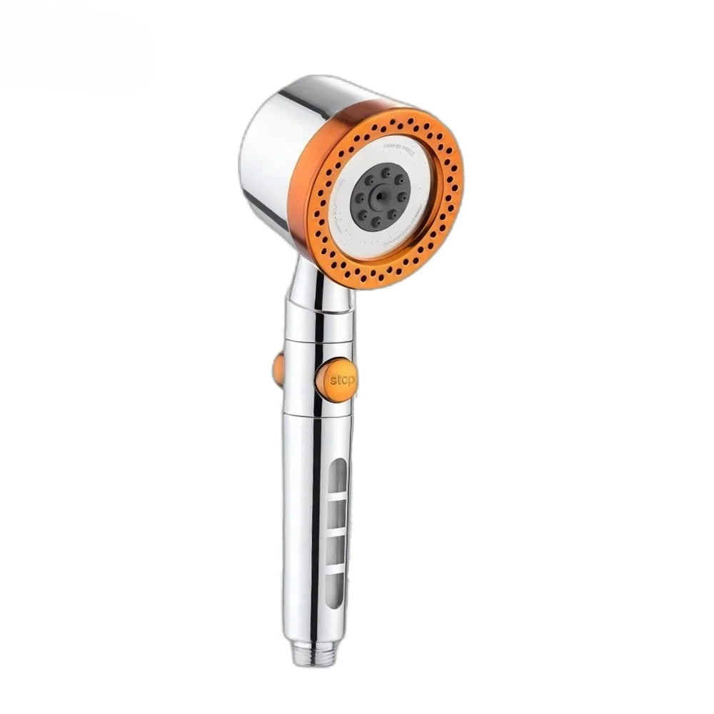🚿💧 5 Spray Portable Shower Head – High Pressure Large Flow ABS Spa Shower with Filter & Stop Button