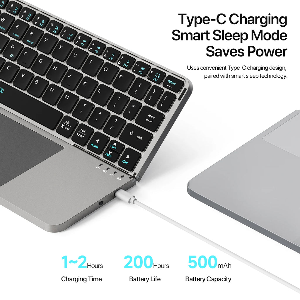 ⌨️📱 Multifunctional Foldable Bluetooth 5.0 Keyboard with Touchpad & Phone Holder
