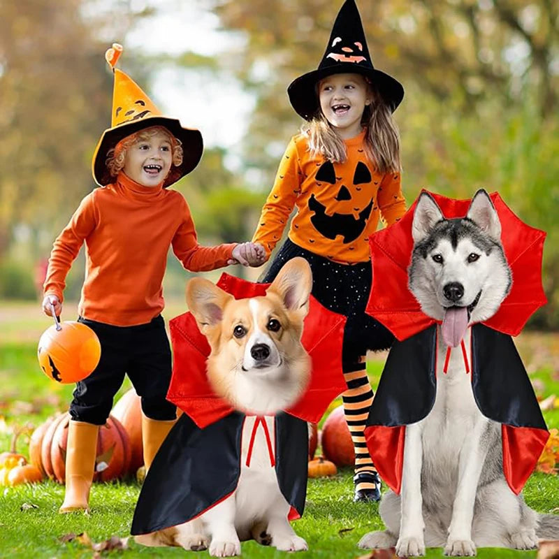 Halloween Vampire Pet Cape – Adjustable Cat & Dog Costume