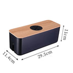 🌿📦 Wooden Cable Storage Box – Power Strip & Wire Organizer