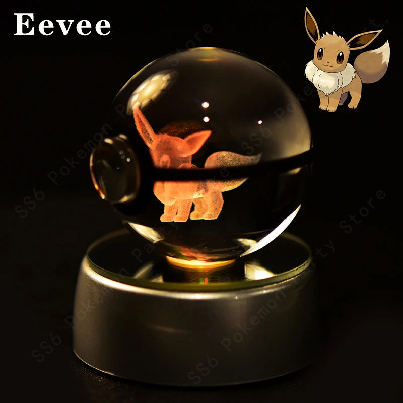 Pokémon Crystal Ball 3D Night Light – Mewtwo, Pikachu & Gengar