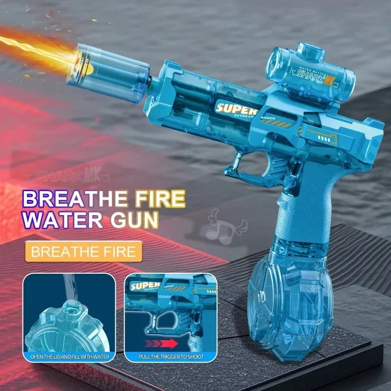 💦⚡ Simulated Recoil Electric Water Gun – Automatic Sensor Light Water Pistol for Kids | Summer Outdoor & Beach Toy
