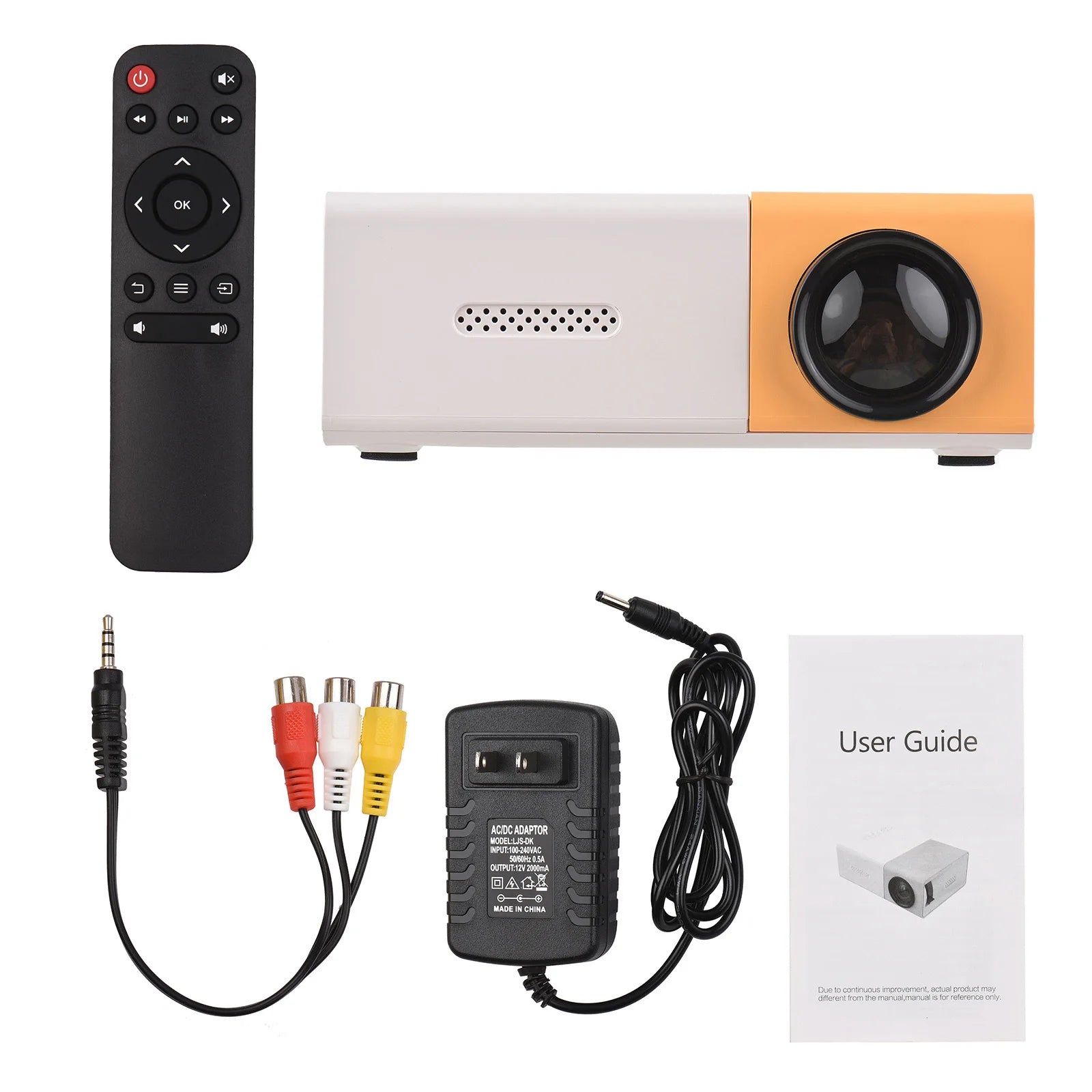 📽️✨ Mini LED Projector Portable Video Projector 🎬 | Supports 720P & 1080P 💎 | Built-in Speaker 🔊 & Remote Control 🎮 | HD / AV / USB / 3.5mm Audio 📱💻