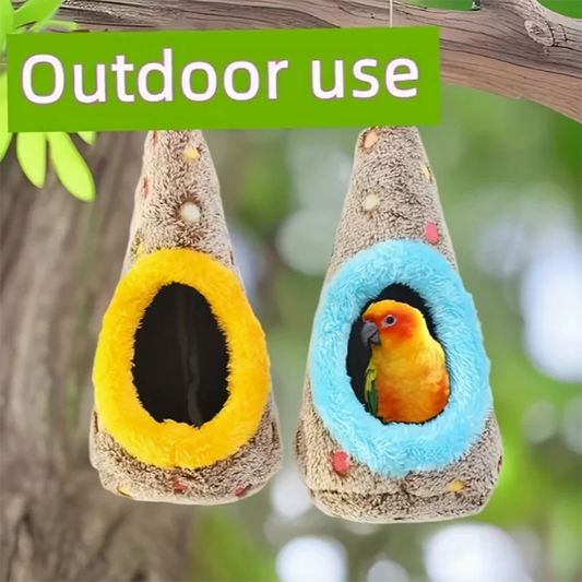 🦜❄️ Autumn Winter Plush Warm Nest for Parrots & Budgies