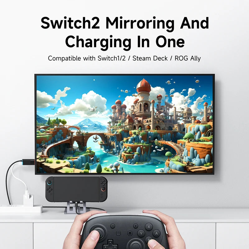 🎮🔗 Hagibis Switch 2 Dock – 4K@60Hz USB-C to HDMI with 100W PD