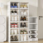 👟✨ Foldable Shoe Rack Organizer | Multi-Layer Transparent Stackable Shoe Boxes 🧼 | Collapsible Household Sneaker Storage Cabinet