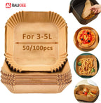 🍟✨ Air Fryer Paper Liners (50 / 100 PCS) | Non-Stick Oil-Proof & Waterproof Baking Paper 🧁 | Disposable Air Fryer & Microwave Paper Tray