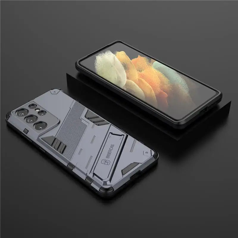 Solid Armor Cyber Shockproof Case with Stand for Samsung Galaxy