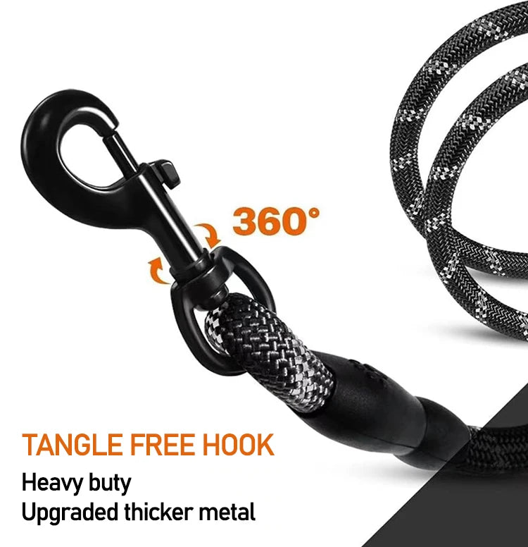 🐕🔗 Double Strap Retractable Dog Leash – Reflective Heavy Duty Lead