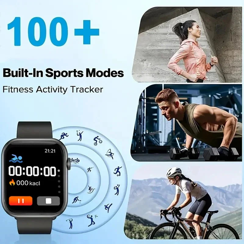 New Smartwatch for Men & Women – 1.73" HD Bluetooth Call Smart Watch for Android & iOS | Heart Rate, Blood Oxygen & Blood Pressure Monitor | Fitness Activity Tracker (LAXASFIT)