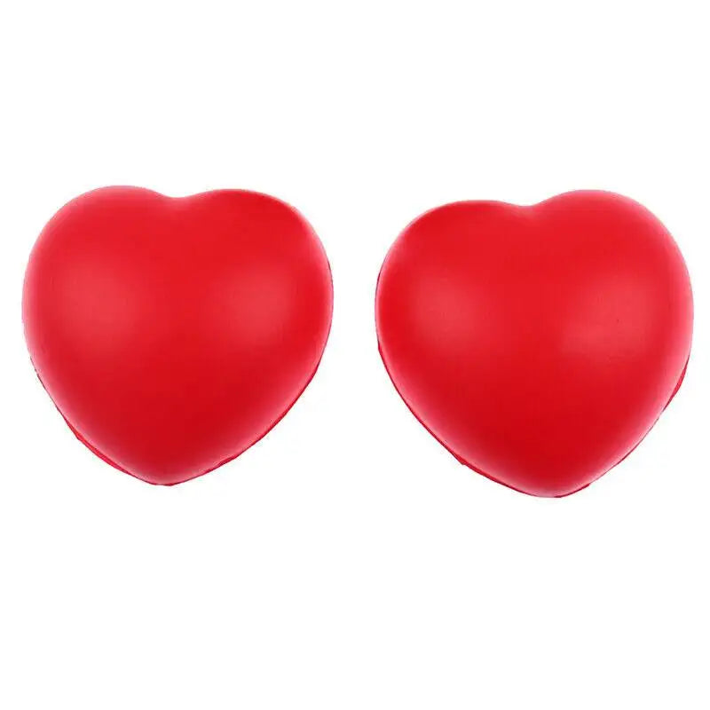 Heart Stress Balls – 2-Pack Red Heart-Shaped Foam Fidget Toys