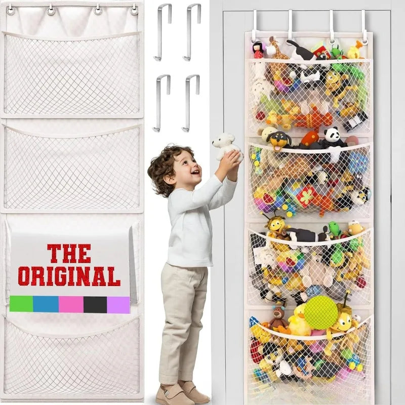 🧸✨ Over-Door Hanging Storage Bag for Stuffed Animals & Baby Toys | Hammock Toy Organizer Net 🪢 | Space-Saving Nursery & Kids Room Storage