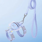 Cat Harness Leash Collar Set, Adjustable Cartoon Bee Design Double Layer Dog Harness for Small and Medium Pets Outdoor Walking Gear