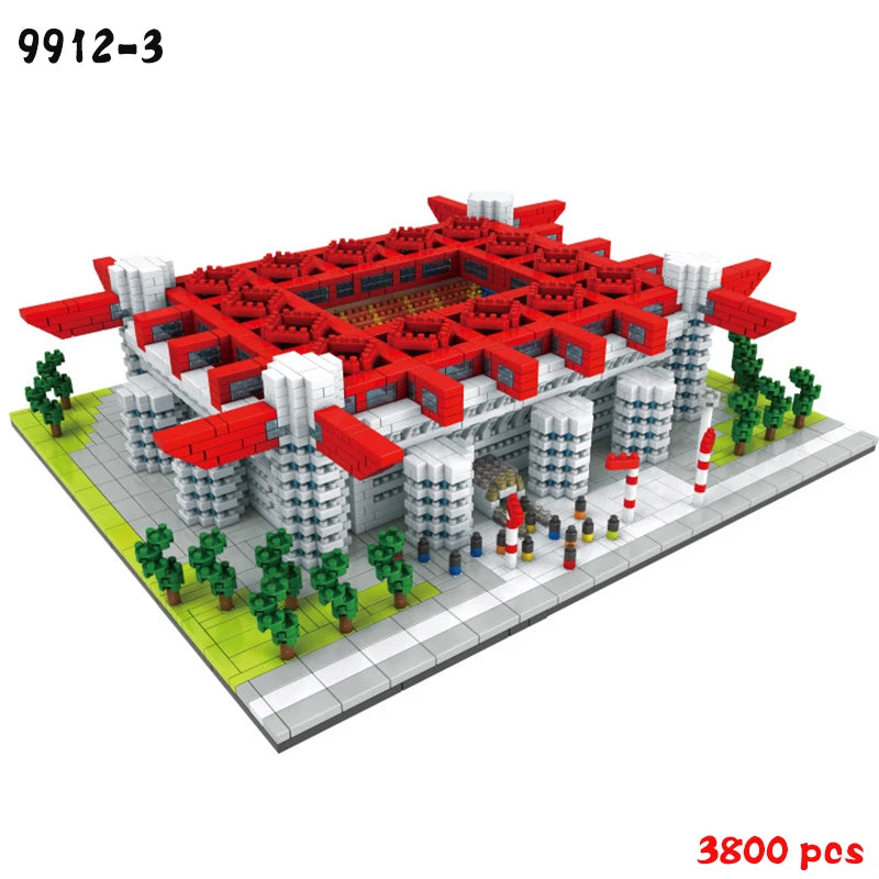 ⚽🏟️ Barcelona Soccer Stadium Micro Blocks – Mini Brick Football Field Architecture Building Set for Adults & Fans