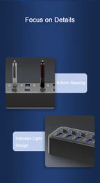 🌈🔌 RGB USB 3.0 Hub 7-Port – 5Gbps with Individual Switch
