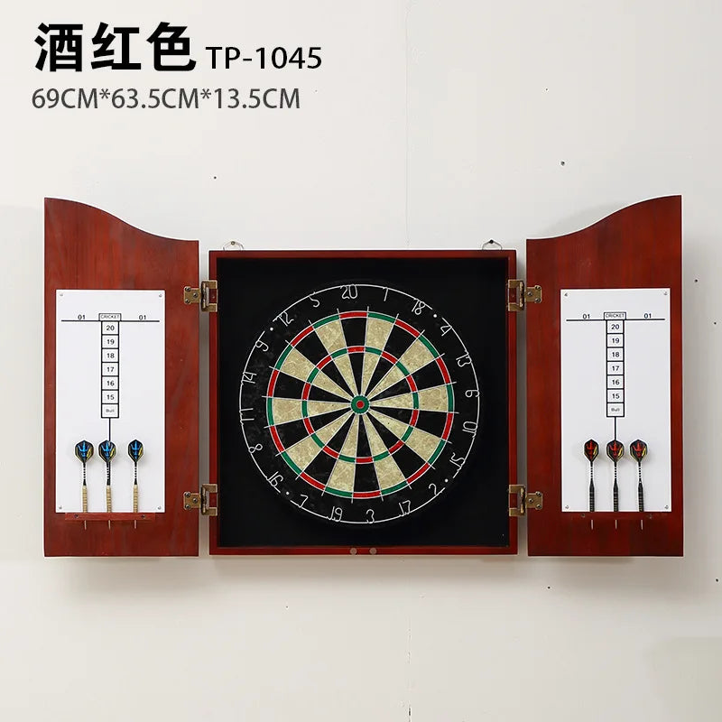 🏆 Professional Sisal Dartboard 🎯 with Cabinet & 6 Steel-Tip Darts | Self-Healing Fiber, 18" Official Size