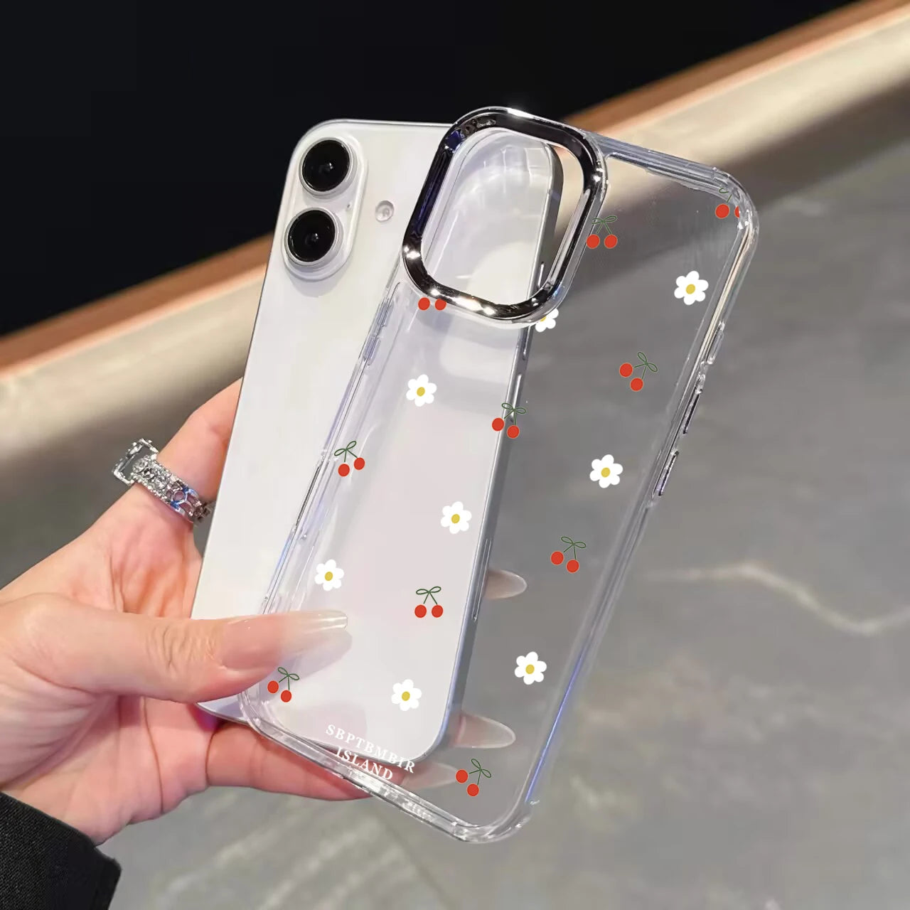 Daisy Floral Clear Phone Case with Metal Lens Frame for Google Pixel